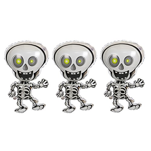 BESTOYARD 3 globos de esqueleto para Halloween, globos de helio, decoración de fiesta