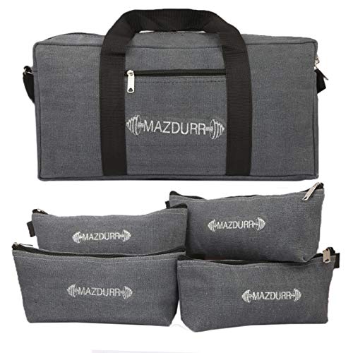 Bolsa de herramientas de lona resistente | Bono gratis: 4 bolsas grandes con cremallera para herramientas | Jumbo Mechanic Tool Bag | Tactical Tool Bag 18 pulgadas (gris)
