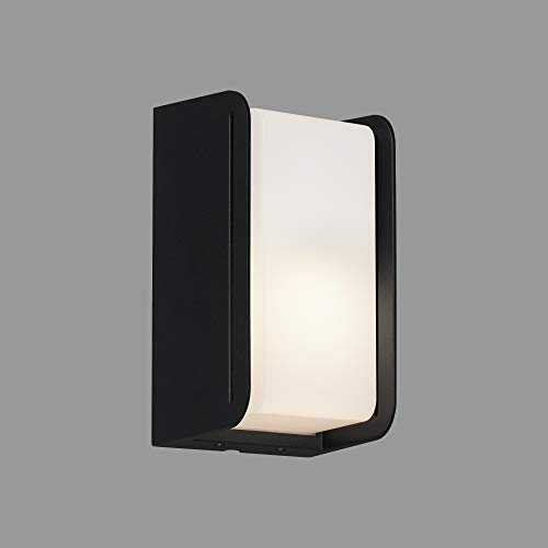 Briloner Leuchten - Lámpara LED de exterior, lámpara de pared, IP44, 1 x E27, máx. 12 W, color blanco/negro, 215 x 120 x 100 mm (largo x ancho x alto).