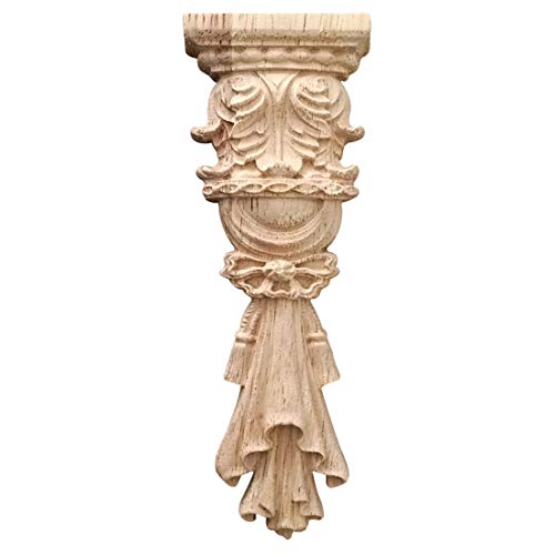 Bverionant - 1 Pieza de Madera Larga de Columna Romana, decoración de Muebles tallados de Estilo Europeo 14,5 x 5 cm