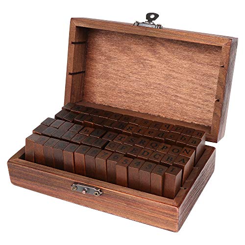 BYZESTY Juego de sellos del alfabeto, 70 piezas, juego de sellos, letras, alfabeto, números, juego de letras y números, con caja de almacenaje, número de símbolos para Adviento, arte y artesanía BYZESTY Juego de sellos del alfabeto, 70 piezas, juego de sellos, letras, alfabeto, números, juego de letras y números, con caja de almacenaje, número de símbolos para Adviento, arte y artesanía