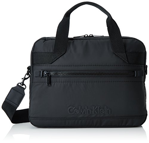 Calvin Klein Jeans Metro Laptop, bolsa de medio lado para Hombre, Negro (BLACK 001 001), 40x30x9 cm (B x H x T)
