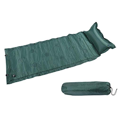 Cama inflable individual para dormir al aire libre Camping Mat Portátil Rollo Autoinflable Almohada de aire Colchón Picnic Playa Mat Pad 183x57x2.5cm-verde One Seat