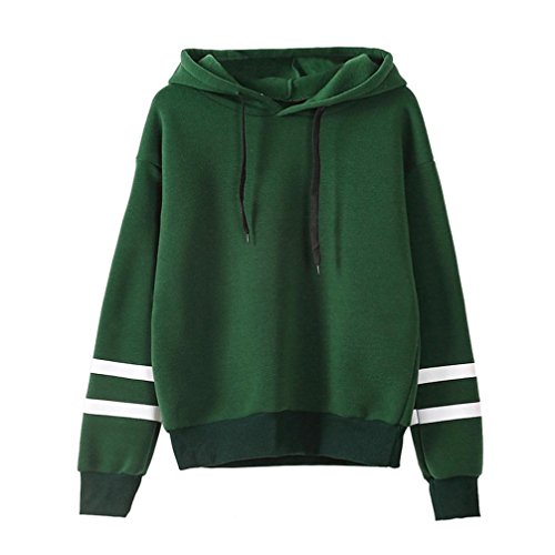 Camisa de Entrenamiento Mujer, Covermason Sudadera con Capucha de Manga Larga para Mujer(52,Verde)