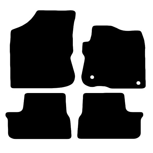 Carsio Carp-cut-2635-(80 x 2) - Alfombrillas de Coche para 208 2012 a 2019-4 Piezas, con 2 Clips, Color Negro