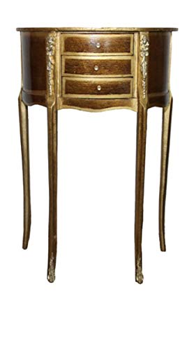 Casa Padrino Baroque Chest of Drawers with 2 Drawers Gold/Brown H 69 cm, W 40 cm - Antique Style - Bedside Table
