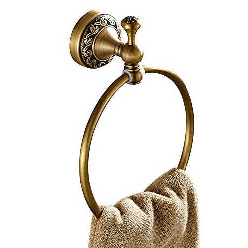 Casewind - Toallero de color bronce hecho de latón de calidad, estilo antiguo con motivos de olas ideal para cuarto de baño, aseo o cocina, de 62,48 cm
