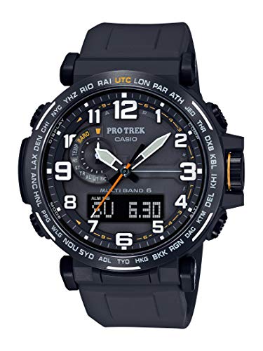 Casio Men's Pro Trek Stainless Steel Quartz Watch with Silicone Strap, Black, 23.5 (Model: PRW-6600Y-1A9CR)