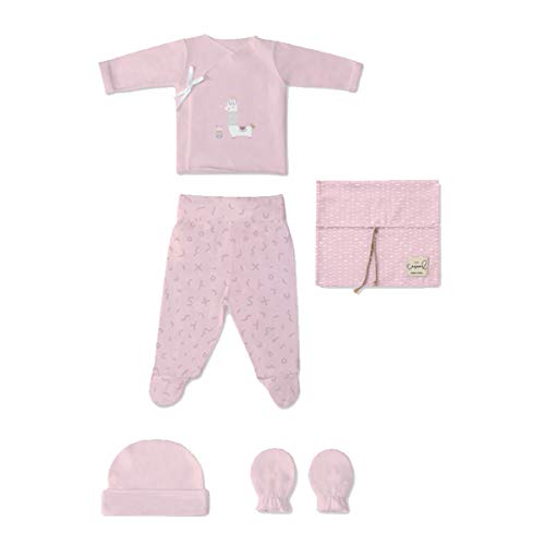 Casual By Bimbidreams S5M50331 - Set naciemiento 5p(jubon+polaina+bolsa.muda+gorrito+manopla), niñas Casual By Bimbidreams S5M50331 - Set naciemiento 5p(jubon+polaina+bolsa.muda+gorrito+manopla), niñas