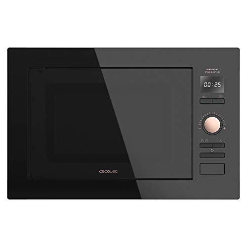 Cecotec Microondas Encastrable Digital GrandHeat 2590 Built-in BlackRose. 900 W, Integrable, 25 Litros, 8 Funciones Preconfiguradas, Quick Start, Temporizador