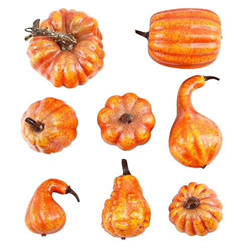 CHEPL Calabazas Artificiales Decoración Calabaza Falsas Adornos Otoño Acción de Gracias Decoraciones Manualidades de Mesa de Halloween para Adornos de Hogar/Bodas/Fiestas