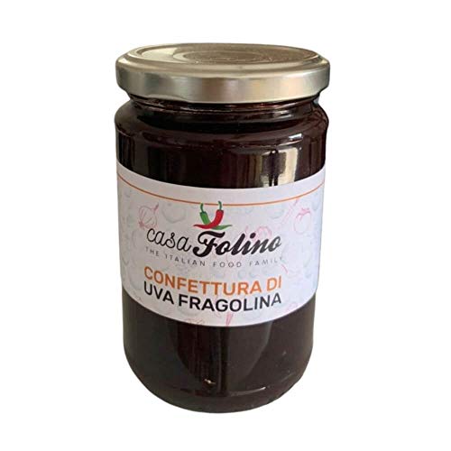 Confettura extra de uva Fragolina 340 gr - Casafolino -Confettura fabricada con fruta italiana de primera calidad. Fabricado en Italia.