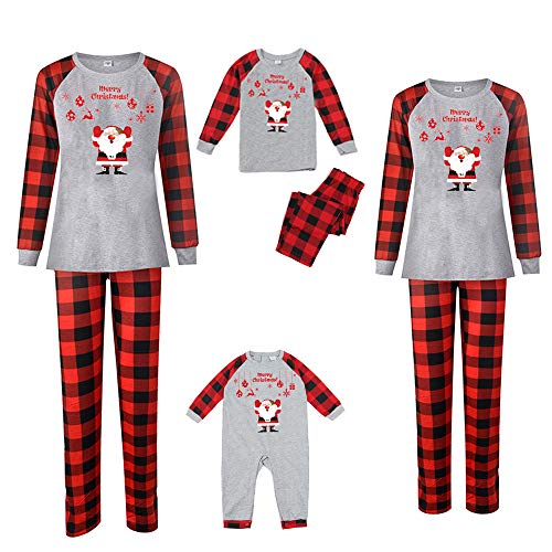 Conjunto de pijama familiar a juego con pantalones de Navidad de algodón, pijama de Papá Noel - - XX-Large
