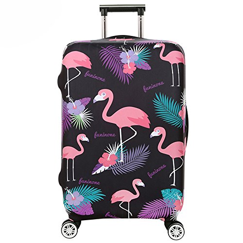 Cubierta de Equipaje en Flamingo Form,Duradero Protector Lavable Plegable, el tamaño del Protector de la Maleta se Ajusta 18-32 Pulgadas