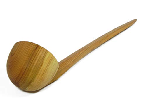 Cucharón grande de madera de cerezo, cucharón de madera natural, eco, para cocina y sauna – impregnado.