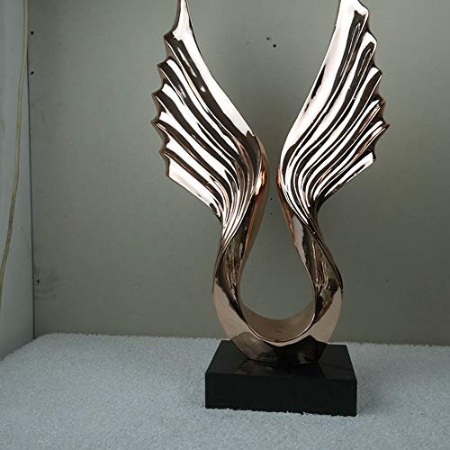 DAMAI STORE Adornos chapados en Oro de Resina alas extendidas serpentinas de Superficie de Alto Vuelo Hotel Art Hall Escultura Creativa 43 * 74 * 10 cm