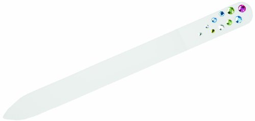 De cristal de utensilios - esmalte de uñas juego de limas de diseño de doble-cara con tapa de cierre de cristal en forma de piedras preciosas de (juego de 2 unidades)
