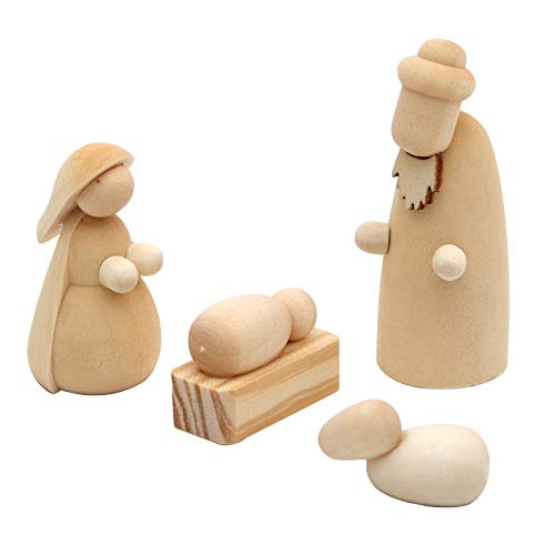 Dekohelden24 Figuras de belén de madera, tamaño seleccionable en el menú desplegable