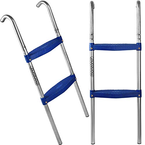 Deuba Escalera de trampolín Cama elástica de 90 cm 2 peldaños Altura de 65cm Entrada Resistente a los Rayos UV Montaje Flexible