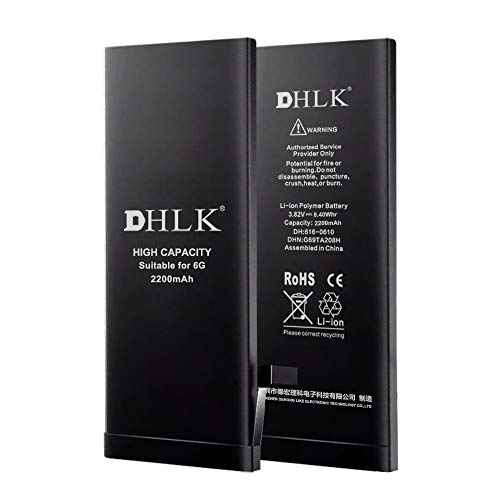 DHLK Batería de Alta Capacidad Compatible con iPhone 6 - Rendimiento óptimo; Duración extendida/Capacidad de 2220 mAh [2 Años de Garantía]