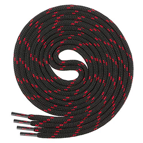 Di Ficchiano Cordones para zapatillas de trabajo y de trekking, redondos, muy resistentes a la rotura, aprox. 4,5 mm de diámetro, 70 cm - 220 cm de longitud, poliéster, fabricado en Europa, Unisex, blanco / rojo, 160 cm / ø 4,5mm Di Ficchiano Cordones para zapatillas de trabajo y de trekking, redondos, muy resistentes a la rotura, aprox. 4,5 mm de diámetro, 70 cm - 220 cm de longitud, poliéster, fabricado en Europa, Unisex, blanco / rojo, 160 cm / ø 4,5mm