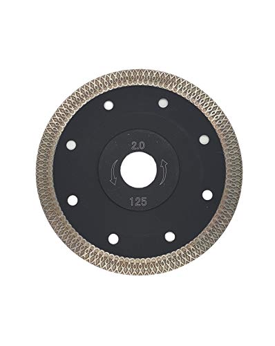 Disco de diamante de 125 mm, extra fino 1,2 mm, modelo X, hoja diamantada profesional de calidad superior para azulejos, loza, mármol, hormigón, travesaño, terrazo, Tometta, porcelana y teja Disco de diamante de 125 mm, extra fino 1,2 mm, modelo X, hoja diamantada profesional de calidad superior para azulejos, loza, mármol, hormigón, travesaño, terrazo, Tometta, porcelana y teja