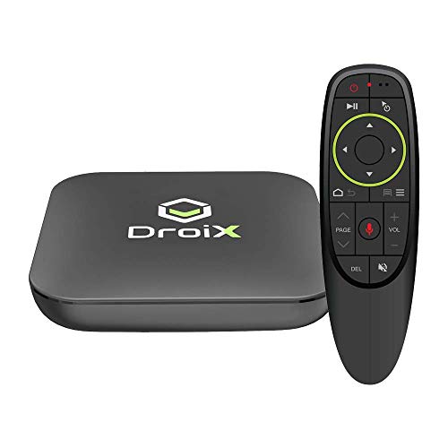 DroiX X3 with G10 Air-Mouse Android Box for TV Smart 4K UltraHD ; Amlogic S905X3, 4GB RAM, 64GB Storage, Dual-Band Wi-Fi, BT