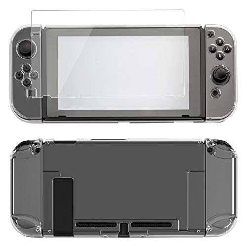 ECENCE Funda Protectora Dura para Nintendo Switch Protector para mandos y Pantalla Accesorio Transparente 32040102