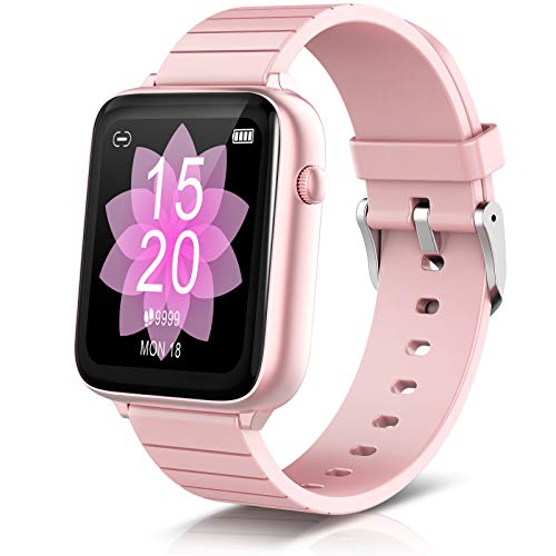 ELEGIANT SmartWatch, 1.54'' Reloj Inteligente IP68 con Pantalla Táctil, Pulsera Actividad Inteligente Hombre para Deporte, Monitor de Actividad, Podómetro Cronómetro Pulsómetro para iOS Android, Rosa