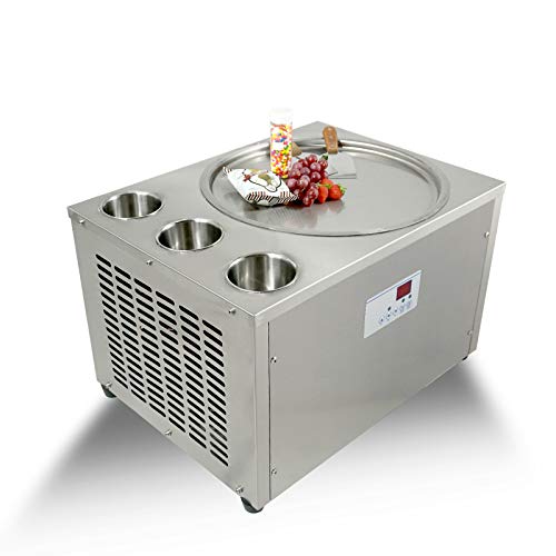 Encimera comercial de 18"sartén redonda individual + 3 tanques máquina de helado frito, máquina de rollo de helado de yogur helado frito, máquina de bandeja de hielo Encimera comercial de 18"sartén redonda individual + 3 tanques máquina de helado frito, máquina de rollo de helado de yogur helado frito, máquina de bandeja de hielo