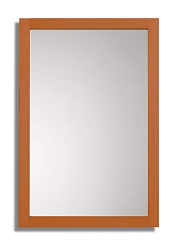 Espejo de Baño, para el salón o el recibidor Frame con Marco Decorativo de Madera de 45 mm Fabricado en Madera Natural para Colgar en Pared en Vertical u Horizontal de 60x90 cm en Cerezo
