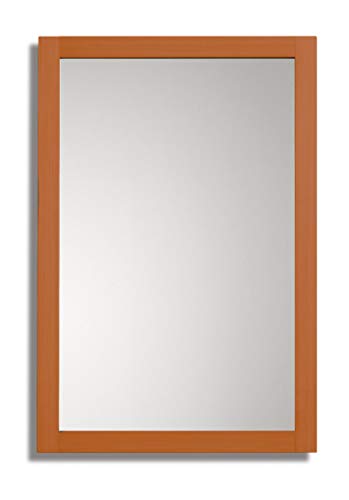 Espejo de Baño, para el salón o el recibidor Frame con Marco Decorativo de Madera de 45 mm Fabricado en Madera Natural para Colgar en Pared en Vertical u Horizontal de 60x90 cm en Cerezo Espejo de Baño, para el salón o el recibidor Frame con Marco Decorativo de Madera de 45 mm Fabricado en Madera Natural para Colgar en Pared en Vertical u Horizontal de 60x90 cm en Cerezo
