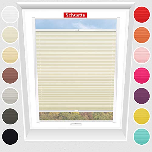Estor plisado para ventana de tejado a medida, 20 – 160 cm de ancho x 80 – 200 cm de alto, 16 colores, Crema de hielo de vainilla (crema)., 90-99x100-119cm