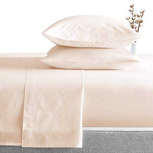 Exotic Europe Collection - Juego de sábanas de algodón egipcio para cama king (sábana bajera, sábana encimera, funda de almohada) 600 hilos, color durazno sólido 38 cm de profundidad