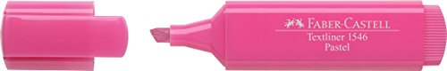 Faber-Castell 154654 - Caja con 10 marcadores fluorescentes tonos pastel Textliner 1546, color rosa pastel