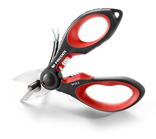 Facom 841A.3 Tijera bi-material, gran esfuerzo, Con hoja de acero reforzado, Rojo y negro Facom 841A.3 Tijera bi-material, gran esfuerzo, Con hoja de acero reforzado, Rojo y negro