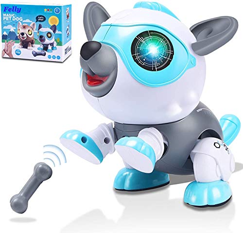 Felly Perro Robot para Niños, Juguete Robot para Bebe, Juegos Interactivo con Emociones y Movimiento, Ladra y Juega con su Hueso, Regalo para niños y niñas de 3 4 5 6 7 8 9 años (Azul) Felly Perro Robot para Niños, Juguete Robot para Bebe, Juegos Interactivo con Emociones y Movimiento, Ladra y Juega con su Hueso, Regalo para niños y niñas de 3 4 5 6 7 8 9 años (Azul)