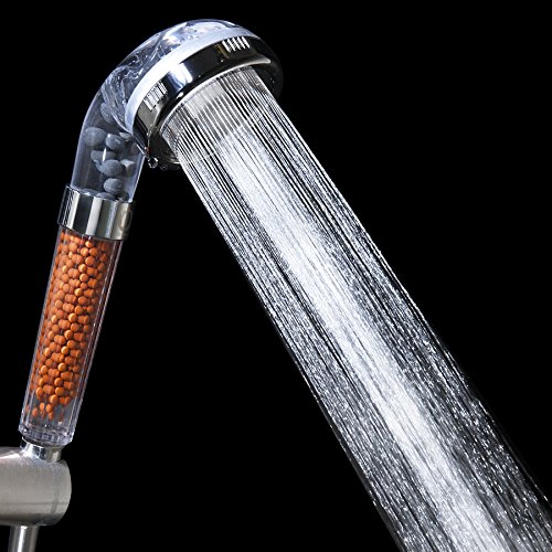 Filtración mano de la cabeza de ducha para piel seca y cabello - Presión de ahorro de agua iónica alcachofa de la ducha - Válvula de Restricción de agua incluido