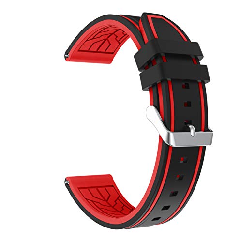 Fmway Repuesto de Correa Reloj 22mm de Silicona para Samsung Galaxy Watch 46mm / Gear S3 Frontier/Gear S3 Classic/Moto 360 2. Generation 46mm, Hombre y Mujer (Negro + Rojo) Fmway Repuesto de Correa Reloj 22mm de Silicona para Samsung Galaxy Watch 46mm / Gear S3 Frontier/Gear S3 Classic/Moto 360 2. Generation 46mm, Hombre y Mujer (Negro + Rojo)