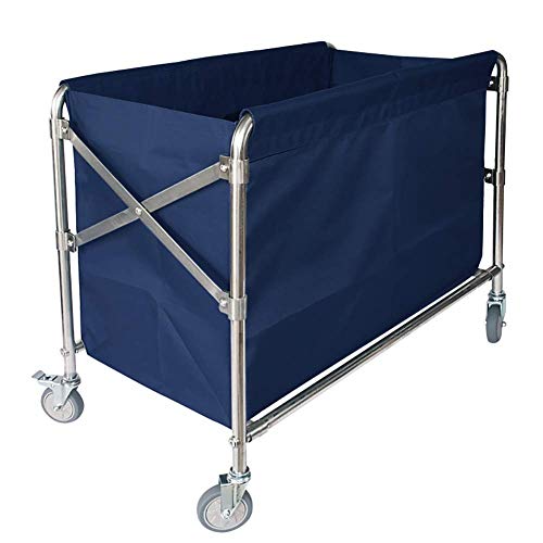 GJSN Carrito Móvil Portátil Multifuncional, X-Cart Comercial Plegable con Ruedas Silenciosas, Carrito de Ropa para Cesto de Lavandería de Alta Resistencia, Capacidad de Carga de 330 Lb,Azul