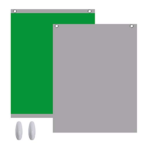 Green Screen - Fondo fotográfico 2 en 1 (1,5 x 2 m), color verde y gris
