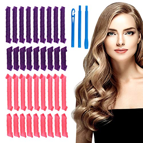 HALOVIE 36 Piezas Rulos para Pelo Rizador de Pelo Conjunto de Rodillos para Caballo Bigudíes Flexible Peluquería Rizador sin Calor para Pelo Largo, Mediano y Corto HALOVIE 36 Piezas Rulos para Pelo Rizador de Pelo Conjunto de Rodillos para Caballo Bigudíes Flexible Peluquería Rizador sin Calor para Pelo Largo, Mediano y Corto