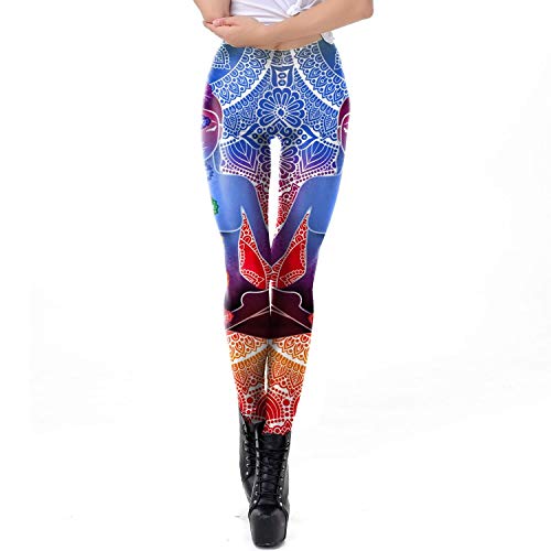 Hinyyee Impresos atléticos Yoga Pantalones de Talle Alto la Altura del Tobillo Slim Fit Entrenamiento Running Polainas Medias de Gimnasio # 225 (Color : 1, Tamaño : S)