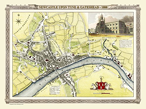 History Portal Puzzle de 1000 piezas de edición limitada - Mapa de Newcastle sobre Tyne y Gateshead 1808 por Cole and Roper