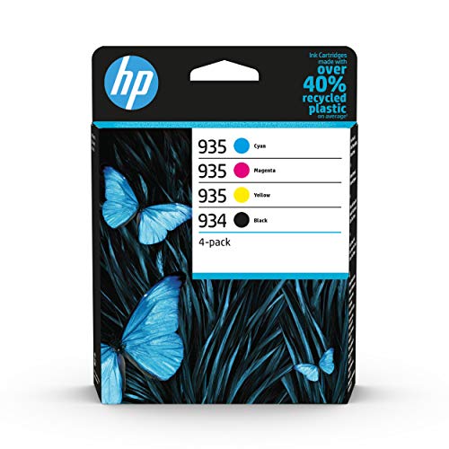 HP 934-935 6ZC72AE, Negro, Cian, Magenta y Amarillo, Cartuchos de Tinta Originales, Pack de 4, para impresoras HP OfficeJet Pro e-All-in-One 6830, 6820 y OfficeJet Pro ePrinter 6230