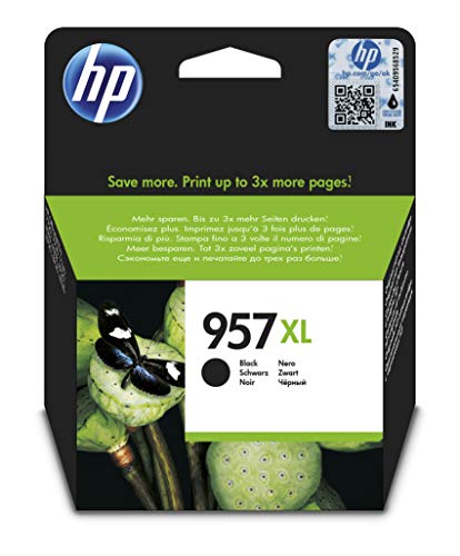 HP 957XL L0R40AE Negro, Cartucho de Alta Capacidad Original, de 3.000 páginas, para impresoras HP OfficeJet Pro serie 8200 y HP OfficeJet Pro All-in-One serie 8700