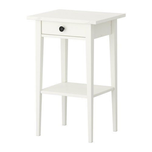 IKEA HEMNES – Mesa auxiliar con cajón, color blanco barnizado