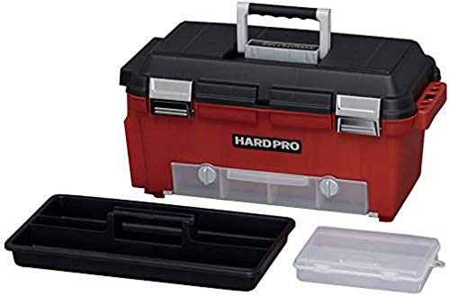Iris Ohyama, robusta caja de almacenamiento de bricolaje con compartimentos extraíbles - Hard Pro 52 - Plástico, rojo, 50 x 25 x 25 cm