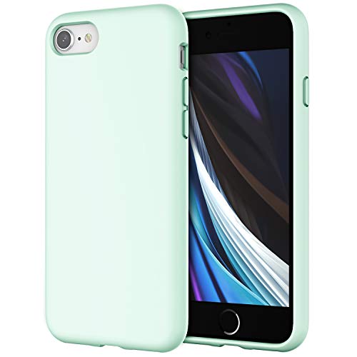 JETech Funda de Silicona Compatible iPhone SE 2020, iPhone 8 y iPhone 7, 4,7", Sedoso-Tacto Suave, Cubierta a Prueba de Golpes con Forro de Microfibra, Espuma de mar