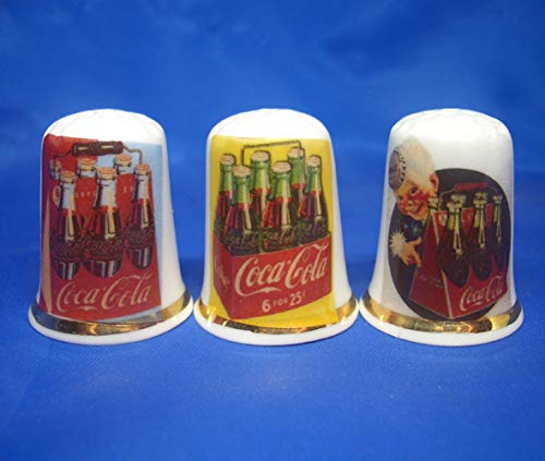 Juego de 3 dedales de porcelana china – Coca Cola 6 carteles publicitarios